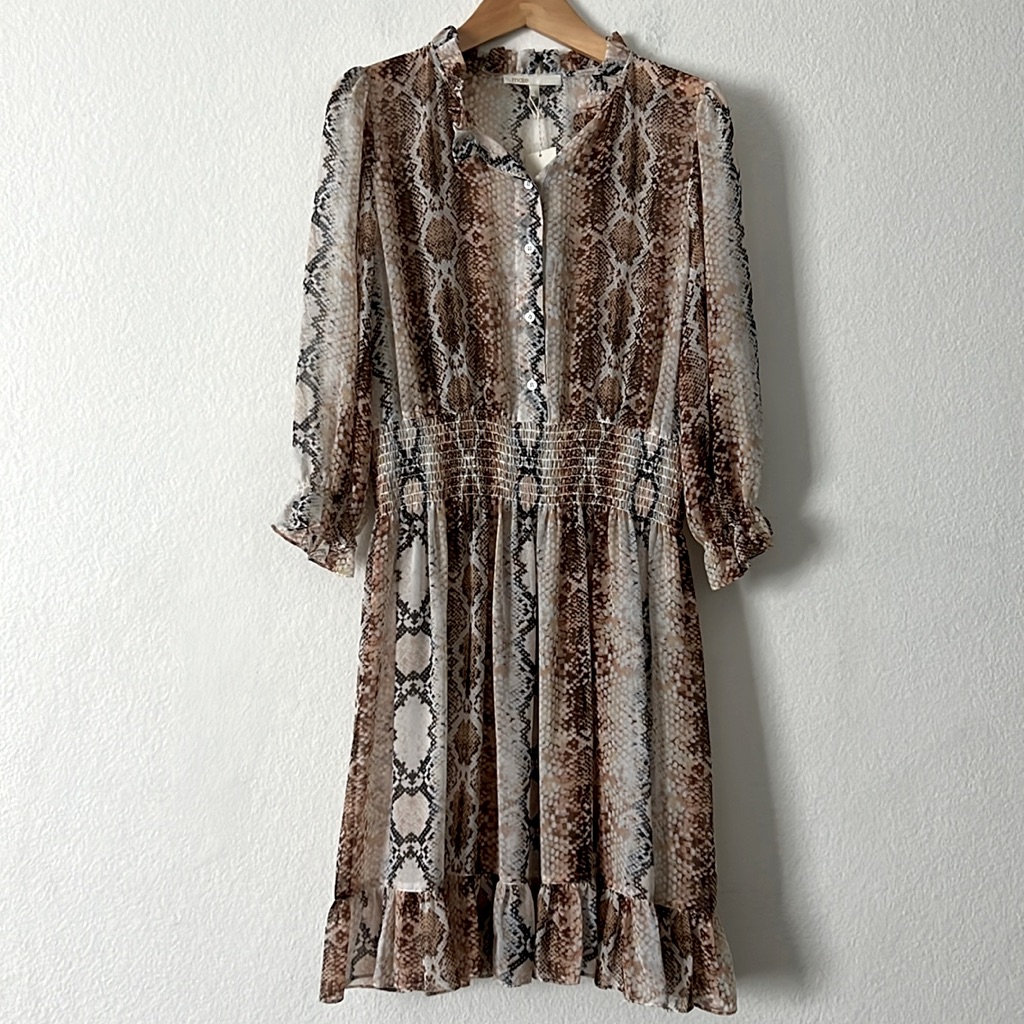 New Maje Rython Robe Courte En Im Imprime Dress Size 3